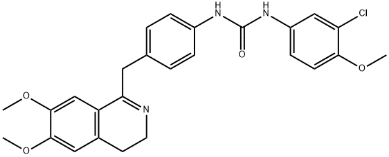 1-(4-((6,7-DIMETHOXY(3,4-DIHYDROISOQUINOLYL))METHYL)PHENYL)-3-(3-CHLORO-4-METHOXYPHENYL)UREA Struktur