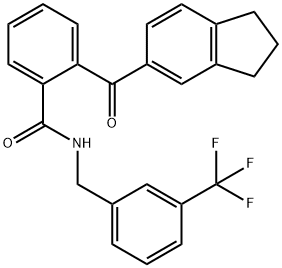 2-(2,3-DIHYDRO-1H-INDEN-5-YLCARBONYL)-N-[3-(TRIFLUOROMETHYL)BENZYL]BENZENECARBOXAMIDE Struktur