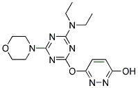 6-{[4-(DIETHYLAMINO)-6-MORPHOLIN-4-YL-1,3,5-TRIAZIN-2-YL]OXY}PYRIDAZIN-3-OL Struktur