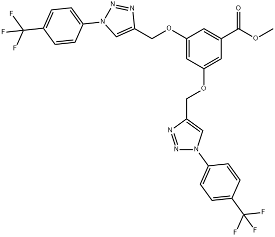 METHYL 3,5-BIS((1-[4-(TRIFLUOROMETHYL)PHENYL]-1H-1,2,3-TRIAZOL-4-YL)METHOXY)BENZENECARBOXYLATE Struktur