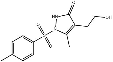 4-(2-HYDROXYETHYL)-5-METHYL-1-[(4-METHYLPHENYL)SULFONYL]-1,2-DIHYDRO-3H-PYRAZOL-3-ONE Struktur