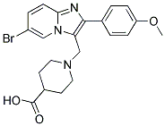 1-[6-BROMO-2-(4-METHOXY-PHENYL)-IMIDAZO[1,2-A]-PYRIDIN-3-YLMETHYL]-PIPERIDINE-4-CARBOXYLIC ACID Struktur