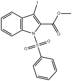 METHYL 3-IODO-1-(PHENYLSULFONYL)-1H-INDOLE-2-CARBOXYLATE Struktur