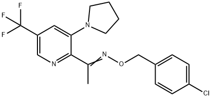 1-[3-(1-PYRROLIDINYL)-5-(TRIFLUOROMETHYL)-2-PYRIDINYL]-1-ETHANONE O-(4-CHLOROBENZYL)OXIME Struktur