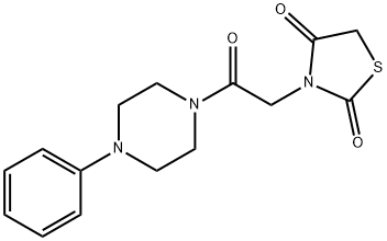 3-[2-OXO-2-(4-PHENYLPIPERAZIN-1-YL)ETHYL]-1,3-THIAZOLIDINE-2,4-DIONE Struktur