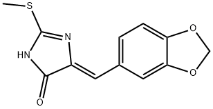 4-[(Z)-1,3-BENZODIOXOL-5-YLMETHYLIDENE]-2-(METHYLSULFANYL)-1H-IMIDAZOL-5-ONE Struktur