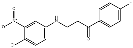 3-(4-CHLORO-3-NITROANILINO)-1-(4-FLUOROPHENYL)-1-PROPANONE Struktur