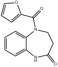 5-(2-FURYLCARBONYL)-1,3,4,5-TETRAHYDRO-2H-1,5-BENZODIAZEPIN-2-ONE Struktur