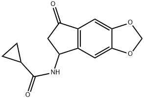 CYCLOPROPANECARBOXYLIC ACID (7-OXO-6,7-DIHYDRO-5H-INDENO[5,6-D][1,3]DIOXOL-5-YL)-AMIDE Struktur