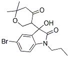 5-BROMO-3-(6,6-DIMETHYL-4-OXOTETRAHYDRO-2H-PYRAN-3-YL)-3-HYDROXY-1-PROPYL-1,3-DIHYDRO-2H-INDOL-2-ONE Struktur