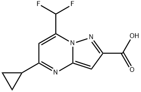 5-CYCLOPROPYL-7-DIFLUOROMETHYL-PYRAZOLO[1,5-A]PYRIMIDINE-2-CARBOXYLIC ACID Struktur