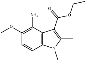 4-AMINO-5-METHOXY-1,2-DIMETHYL-1H-INDOLE-3-CARBOXYLIC ACID ETHYL ESTER Struktur