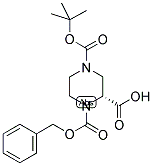 (R)-N-4-BOC-N-1-CBZ-2-PIPERAZINE CARBOXYLIC ACID Struktur