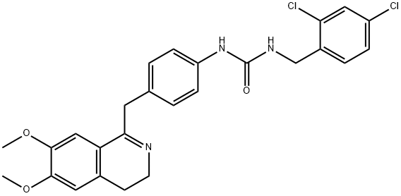 3-(2,4-DICHLOROBENZYL)-1-(4-((6,7-DIMETHOXY(3,4-DIHYDROISOQUINOLYL))METHYL)PHENYL)UREA Struktur