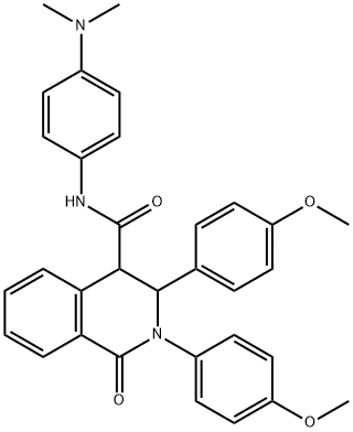 (2,3-BIS(4-METHOXYPHENYL)-1-OXO(4-2,3,4-TRIHYDROISOQUINOLYL))-N-(4-(DIMETHYLAMINO)PHENYL)FORMAMIDE Struktur