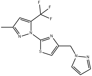 2-[3-METHYL-5-(TRIFLUOROMETHYL)-1H-PYRAZOL-1-YL]-4-(1H-PYRAZOL-1-YLMETHYL)-1,3-THIAZOLE Struktur