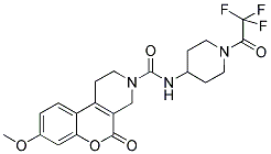 8-METHOXY-5-OXO-1,5-DIHYDRO-2H,4H-CHROMENO[3,4-C]PYRIDINE-3-CARBOXYLIC ACID [1-(2,2,2-TRIFLUORO-ACETYL)-PIPERIDIN-4-YL]-AMIDE Struktur