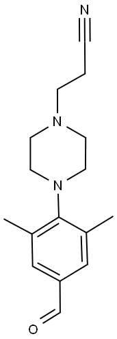 3-[4-(4-FORMYL-2,6-DIMETHYLPHENYL)PIPERAZIN-1-YL]PROPANENITRILE Struktur