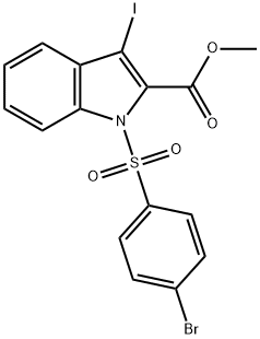 METHYL 1-[(4-BROMOPHENYL)SULFONYL]-3-IODO-1H-INDOLE-2-CARBOXYLATE Struktur