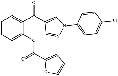 2-([1-(4-CHLOROPHENYL)-1H-PYRAZOL-4-YL]CARBONYL)PHENYL 2-FUROATE Struktur