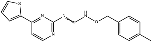 N'-[(4-METHYLBENZYL)OXY]-N-[4-(2-THIENYL)-2-PYRIMIDINYL]IMINOFORMAMIDE Struktur