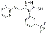 5-[(PYRIMIDIN-2-YLTHIO)METHYL]-4-[3-(TRIFLUOROMETHYL)PHENYL]-4H-1,2,4-TRIAZOLE-3-THIOL Struktur