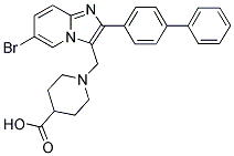 1-(2-BIPHENYL-4-YL-6-BROMO-IMIDAZO[1,2-A]PYRIDIN-3-YLMETHYL)-PIPERIDINE-4-CARBOXYLIC ACID Struktur