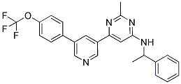 (2-METHYL-6-[5-(4-TRIFLUOROMETHOXY-PHENYL)-PYRIDIN-3-YL]-PYRIMIDIN-4-YL)-(1-PHENYL-ETHYL)-AMINE Struktur