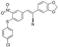 (Z)-2-(1,3-BENZODIOXOL-5-YL)-3-(4-[(4-CHLOROPHENYL)SULFANYL]-3-NITROPHENYL)-2-PROPENENITRILE Struktur