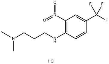 N-[3-(DIMETHYLAMINO)PROPYL]-2-NITRO-4-(TRIFLUOROMETHYL)BENZENAMINIUM CHLORIDE Struktur