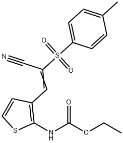 N-(3-(2-NITRILO-2-((4-METHYLPHENYL)SULFONYL)VINYL)(2-THIENYL))ETHOXYFORMAMIDE Struktur