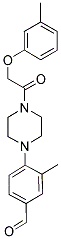 3-METHYL-4-(4-[(3-METHYLPHENOXY)ACETYL]PIPERAZIN-1-YL)BENZALDEHYDE Struktur