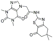 2-(1,3-DIMETHYL-2,6-DIOXO-1,2,3,6-TETRAHYDRO-7H-PURIN-7-YL)-N-(5,5-DIMETHYL-7-OXO-4,5,6,7-TETRAHYDRO-1,3-BENZOTHIAZOL-2-YL)ACETAMIDE Struktur