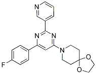 8-[6-(4-FLUOROPHENYL)-2-PYRIDIN-3-YLPYRIMIDIN-4-YL]-1,4-DIOXA-8-AZASPIRO[4.5]DECANE Struktur