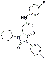 2-(3-CYCLOHEXYL-2,5-DIOXO-1-P-TOLYLIMIDAZOLIDIN-4-YL)-N-(4-FLUOROPHENYL)ACETAMIDE Struktur