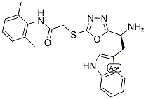 2-(5-[1-AMINO-2-(1H-INDOL-3-YL)-ETHYL]-[1,3,4]OXADIAZOL-2-YLSULFANYL)-N-(2,6-DIMETHYL-PHENYL)-ACETAMIDE Struktur