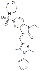 (Z)-3-((2,5-DIMETHYL-1-PHENYL-1H-PYRROL-3-YL)METHYLENE)-1-ETHYL-5-(MORPHOLINOSULFONYL)INDOLIN-2-ONE Struktur