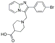 1-[2-(4-BROMO-PHENYL)-IMIDAZO[1,2-A]PYRIDIN-3-YLMETHYL]-PIPERIDINE-4-CARBOXYLIC ACID Struktur