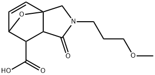 3-(3-METHOXY-PROPYL)-4-OXO-10-OXA-3-AZA-TRICYCLO[5.2.1.0(1,5)]DEC-8-ENE-6-CARBOXYLIC ACID Struktur