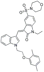 (Z)-3-((1-(2-(2,5-DIMETHYLPHENOXY)ETHYL)-1H-INDOL-3-YL)METHYLENE)-1-ETHYL-5-(MORPHOLINOSULFONYL)INDOLIN-2-ONE Struktur