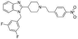 1-(3,5-DIFLUORO-BENZYL)-2-(1-[2-(4-NITRO-PHENYL)-ETHYL]-PIPERIDIN-4-YL)-1H-BENZOIMIDAZOL Struktur