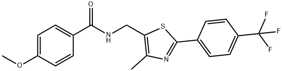 4-METHOXY-N-((4-METHYL-2-[4-(TRIFLUOROMETHYL)PHENYL]-1,3-THIAZOL-5-YL)METHYL)BENZENECARBOXAMIDE Struktur