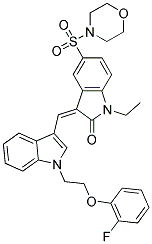 (Z)-1-ETHYL-3-((1-(2-(2-FLUOROPHENOXY)ETHYL)-1H-INDOL-3-YL)METHYLENE)-5-(MORPHOLINOSULFONYL)INDOLIN-2-ONE Struktur