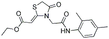 [3-[(2,4-DIMETHYL-PHENYLCARBAMOYL)-METHYL]-4-OXO-THIAZOLIDIN-2-YLIDENE]-ACETIC ACID ETHYL ESTER Struktur