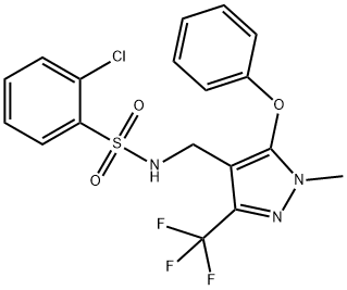 2-CHLORO-N-([1-METHYL-5-PHENOXY-3-(TRIFLUOROMETHYL)-1H-PYRAZOL-4-YL]METHYL)BENZENESULFONAMIDE Struktur