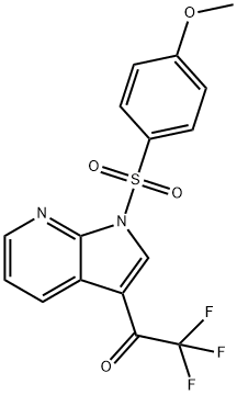 2,2,2-TRIFLUORO-1-(1-[(4-METHOXYPHENYL)SULFONYL]-1H-PYRROLO[2,3-B]PYRIDIN-3-YL)-1-ETHANONE Struktur