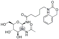 2-ACETAMIDO-2-DEOXY-N[N-(BENZYLOXYCARBONYL)-E-AMINOCAPROYL]-B-D-GLUCOPYRANOSYLAMINE Struktur