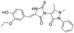 4-[4-(3-ETHOXY-4-HYDROXY-BENZYLIDENE)-5-OXO-2-THIOXO-IMIDAZOLIDIN-1-YL]-1,5-DIMETHYL-2-PHENYL-1,2-DIHYDRO-PYRAZOL-3-ONE Struktur