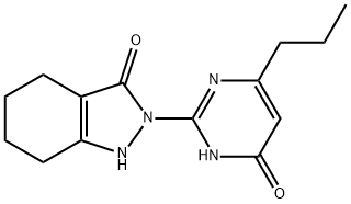 2-(6-OXO-4-PROPYL-1,6-DIHYDRO-2-PYRIMIDINYL)-1,2,4,5,6,7-HEXAHYDRO-3H-INDAZOL-3-ONE Struktur