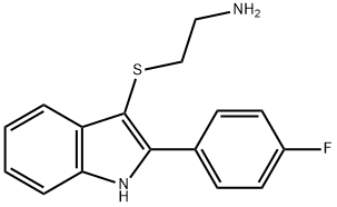 2-([2-(4-FLUOROPHENYL)-1H-INDOL-3-YL]THIO)ETHANAMINE Struktur